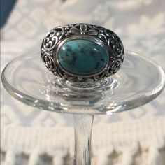 Nwot Stamped 925 Sterling Silver Ring. Hefty Ring With A Gorgeous Under Gallery. Stone Is About 13mm By 9mm. Genuine Turquoise. Irregularities Are To Be Expected With Natural Gemstones. Elegant Blue Turquoise Ring For Anniversary, Classic Blue Turquoise Sterling Silver Ring, Classic Blue Turquoise Ring In Sterling Silver, Elegant Sterling Silver Hallmarked Turquoise Ring, Elegant Hallmarked Sterling Silver Turquoise Ring, Elegant Hallmarked Turquoise Ring In Sterling Silver, Elegant Oval Turquoise Ring With Large Stone, Elegant Sterling Silver Turquoise Cabochon Ring, Elegant Turquoise Cabochon Ring In Sterling Silver