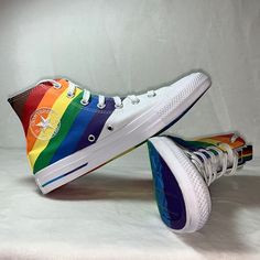 Proud To Be Is About The Power Of Being Yourself. Yeliz, One Of Our Converse All Stars, Shared With Us What It Means To Live Life On Her Own Terms. Rainbow Confetti And Colorful Graphics Come Together To Celebrate Proud To Bethe Joy Of Being Free And Unapologetic. Women’s Size 7.5 *New* Multicolor Converse Sneakers, Rainbow Converse Aesthetic, Converse Shoes Multi Color, Converse Pride Shoes, Pride Converse, Rainbow Converse, Low Top Tennis Shoes, Chuck Taylor Black, Converse Chuck Taylor Low