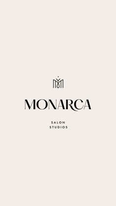 the logo for monaraca salon and studio, which is located in an old building