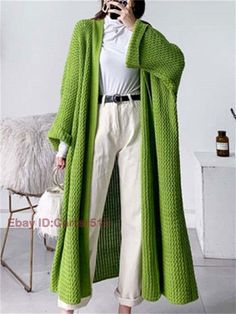 eBay  Autumn and Winter Women's Cardigan Coat Vintage Loose Long Knitting Sweater   Note As different computers display colors differently, the color of the actual item may vary slightly from the above images.We can not guarantee 100% the customers can fit because of the individual size.We appreciate your understanding Dear customer, welcome to my store, if you have any questions during the shopping process, please feel free to contact us, we will reply within 24 hours, and provide you with the best service and solutions, I wish you the best day       Payment   Delivery details Shipping Method: Air Mail(18-25 working days) We ship item by air mail after receive your payment in 48 hours.you can get them in 18-25 days.we assure ship them to worldwide. if you dont receive,mail me can check th Thick Knit Cardigan, Knitting Sweater, Cardigan Design, Cardigan Casual, Gilet Long, Pullover Outfit, Chunky Knit Cardigan, Looks Street Style, Long Sweaters Cardigan