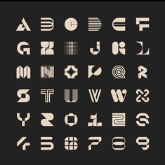 the alphabet is made up of different shapes and sizes, including letters that appear to be in