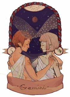 two women hugging each other in front of a star filled sky with the words comunit on it