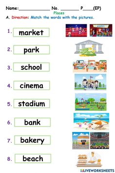 the worksheet is filled with pictures and words to help students learn how to read them