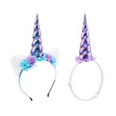 PRICES MAY VARY. 🦄 Value set: Unicorn Headband set includes a iridescent blue unicorn horn and a iridescent blue unicorn headband. The unicorn headbands measures 5 "x 10.5"; The Unicorn Golden Horn is 5 "long with an adjustable elastic headband with an original minimum length of 12" and a maximum length of 18 ". 🦄 Unique design: These unicorn headbands, golden sparkling unicorn horns, colorful flowers, and cat ears make you even cuter. Unicorn headbands can be used for birthday parties, everyd Golden Horn, Blue Unicorn, Horn Headband, Birthday Headband, Gold Horns, Unicorn Headband, Headband Set, Iridescent Blue, Unicorn Horn