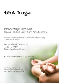 a woman is doing yoga in front of a white background with the words csa yoga on it