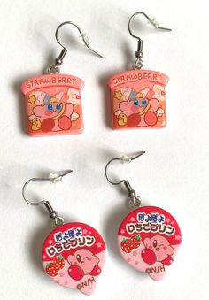 Cute Kirby Resin Charm earrings!! They're lightweight to wear ! ^u^ They are attached to stainless steel hooked earrings <3 Kawaii Style Drop Earrings, Kawaii Drop Earrings, Cute Pink Metal Earrings, Kawaii Dangle Earrings With Ear Wire, Cute Everyday Pierced Earrings, Cute Kirby, Pompano Beach, Resin Charms, Hook Earrings