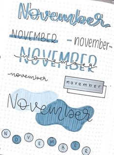 an open notebook with writing on it and the words november written in cursive ink