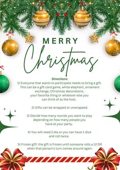 a merry christmas poem with ornaments on it