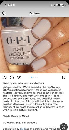 Opi Natural Gel Colors, I Cannoli Wear Opi Gel, Neutral Fall Nail Colors, Opi Neutral, I Cannoli Wear Opi, Nail Shine, Fall Toe Nails, Opi Nail Polish Colors, Nude Nail Polish