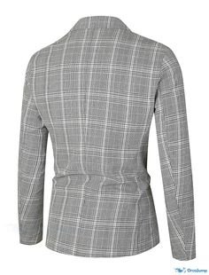 OrcaJump - Mens Gray Houndstooth Plaid/Check Patchwork Blazer Sport Jacket with Single Breasted One Button Turndown Casual Outerwear Plaid Long Sleeve Sport Coat For Business, Long Sleeve Plaid Sport Coat For Business, Plaid Sport Coat For Business, Plaid Long Sleeve Sport Coat For Business Casual, Business Casual Sport Coat With Houndstooth Pattern, Business Casual Houndstooth Pattern Sport Coat, Winter Long Sleeve Houndstooth Sport Coat, Winter Houndstooth Long Sleeve Sport Coat, Tailored Long Sleeve Sport Coat With Houndstooth Pattern