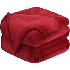 two red blankets stacked on top of each other