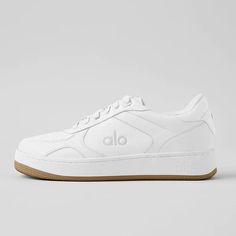 Alo x 01 Classic - Natural White/Gum | Alo Yoga Dynamic White Sneakers With Textured Sole, Functional Sneakers With Textured Sole, Functional White Running Shoes With Textured Sole, Modern Sneakers With Gum Sole For Light Sports, Sneakers With Gum Sole And Round Toe, Functional Sneakers With Gum Sole And Round Toe, White Functional Sneakers With Gum Sole, Functional White Sneakers With Gum Sole, Modern Streetwear