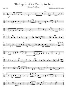 the legend of the twelve robber sheet music for violin and piano with tabula notes