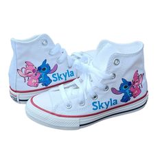 So adorable! She will love these. Exactly as shown but with your child's name on the shoes. Cute Low-top School Sneakers, Customizable White Fun Sneakers, Customizable Fun White Sneakers, Cute Cotton Sneakers With Round Toe, Customizable White Casual Sneakers, Cute White Sneakers With Cartoon Print, Playful White Customizable Sneakers, Cute Round Toe Sneakers, Cute White Sneakers For School