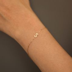 "Initial Bracelet, Name Bracelet, 14K Gold Single Letter Initial Bracelet, Monogram Bracelet, 14K Letter Bracelet, 14K Gold Initial Bracelet ≫ Product Details ◈ Handmade / Handcrafted Fine Jewelry ◈ Initial Size: 6.50mm ◈ Metal: 14K Solid Gold (18K also available - Additional fees may apply) ◈ Gold Color: White gold, Rose gold, Yellow gold ◈ Bracelet Length: 6.5\" ~ 7.5\" ≫ Please read our FAQ below for more detail." Initial Bracelet Gold, Bracelet Name, Monogram Bracelet, Bracelet Initial, Letter Bracelet, Single Letter, Initial Bracelet, Gold Initial, Name Bracelet