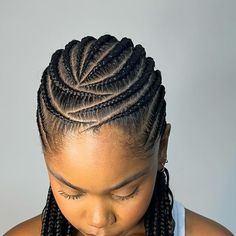 Conroe Braids Natural Hair, Braided Color Hairstyles, Jail Braids To The Back, Natural All Back Hairstyle, All Back Style With Natural Hair, Condros Hairstyles, One One Braids Styles, Cornrow Styles Natural Hair, Simple All Back Hairstyles