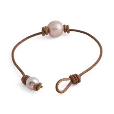 Tigris - Freshwater Pearl Leather Bracelet - The Freshwater Pearl Company Jewelry Knots, Pearl Leather, Freshwater Cultured Pearls, Natural Brown, Cultured Pearls, Leather Band, Palm Springs, Pearl Bracelet, Silver Bracelets