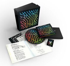 the cd cover is designed to look like an abstract design with colorful lines on it