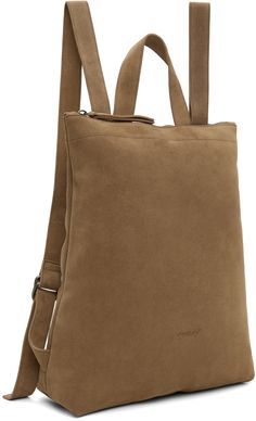 Suede backpack in tan. · Carry handle · Adjustable shoulder straps · Logo embossed at face · Zip closure · Zip pocket at interior · Suede lining · H16 x W12.5 x D4 Supplier color: Hazelnut Suede Backpack, Hazelnut, Shoulder Straps, Mars, Carry On, Zip Pockets, Backpacks, For Men, Outfit Accessories