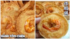 two pictures showing different types of fried food