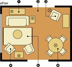 the floor plan for a small living room with furniture and accessories labeled in black text