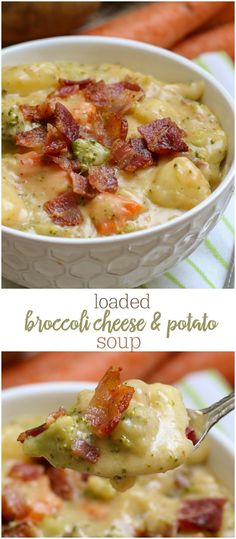 loaded broccoli cheese and potato soup with bacon