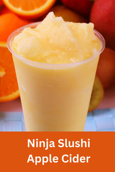 This Ninja Slushi Apple Cider Slushi recipe allows you to create the most delicious frozen apple cider treat right at home using your favorite apple cider. Refreshingly sweet and perfect for topping with whipped cream, this delightful drink is the ultimate way to enjoy the flavors of fall! Apple Slushies Recipe, Apple Cider Slushy Recipe, Frozen Apple Cider Slushie, Apple Juice Slushie, Ninja Slushie Machine