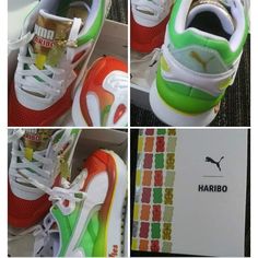 Youth Big Size 4.5. Fits About A Six Or Six And Half In Women As Well. New In Box. Rare. Gummy Bear Haribo And Puma Colab. Unique Colorful Fun. Comfortable. I Have A Pair In My Size. Shoes Puma, Gummy Bear, Puma Shoes, Pumas Shoes, My Size, Shoes Color, Gummy Bears, Big Size, Kids Shoes