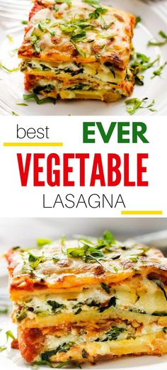 the best vegetarian lasagna recipe is made with cheese, spinach and parmesan