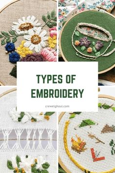 different types of embroidery with text overlay