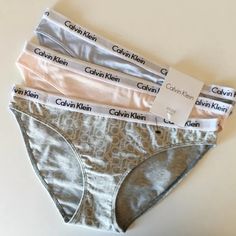 You're Getting Authentic Nwt Calvin Klein 3pc Bikini Panty Set Made Of 90% Cotton And 10% Lycra Spandex. Exposed Elastic Waistband With Embossed Repeating Logo. No Offers, No Returns, Or Trades, Thank You For Understanding. Thanks, Money Tree Store Calvin Klein Thong, Calvin Klein Ck One, Money Tree, Calvin Klein Women, Calvin Klein Woman, Calvin Klein Black, Womens Calvin Klein, Calvin Klein, Spandex