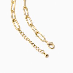 Take your everyday arm candy to the next level with our Step Up Chain Bracelet. Featuring a paperclip chain and three ball beads, this is the perfect everyday bracelet. Complete the look: Step Up Chain Necklace Uncommon James, Chain Necklace Gold, Everyday Bracelet, Ball Bracelet, Necklace Chain Lengths, Gold Bracelet Chain, Jewelry Cleaner, Arm Candy, Cleaning Jewelry