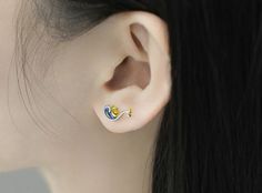 Van Gogh Starry Night inspired Earring – Galartsy Artistic Blue Enamel Jewelry, Artsy Blue Enamel Jewelry, Klimt Sunflower, Artsy Accessories, Pale Aesthetic, Artistic Earrings, Starry Night Painting, Midnight Sky, Art Van