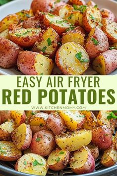 easy air fryer red potatoes with parsley on top