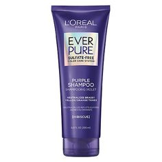 COLOR PROTECTION + NEUTRALIZE BRASSY YELLOW AND ORANGE TONES: You don't have to choose between protecting the color you love and caring for your hair needs. Your beautiful blonde hair can also get brassy. Elevate your hair care routine, EverPure Sulfate Free Purple Shampoo & Conditioner with Hibiscus and Purple Dye neutralizes brassy yellow to orange tones while keeping your hair hydrated and moisturized. Color-treated hair requires special care. Our formulas are especially gentle on color Shampoo Loreal, Shimmer Lights Shampoo, Purple Shampoo For Blondes, Best Purple Shampoo, Purple Conditioner, Shampoo For Gray Hair, Brassy Hair, Purple Shampoo And Conditioner, Purple Dye