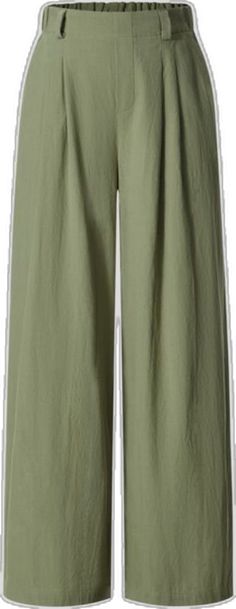 Green Pants With Pockets For Daywear, Green Wide Leg Bottoms For Daywear, Green Bottoms With Elastic Waistband For Daywear, Solid Pleated High-waisted Pants, Green Bottoms With Pockets For Daywear, Casual Solid Pleated Pants, Solid Color Wide-leg Pants For Daywear, Solid Color Wide-leg Daywear Pants, Wide-leg Pants For Daywear