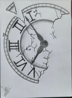 Wall Clock Drawing Sketches, Clock Hand Tattoo Stencil, Clock Sketch Drawing, Clock Drawing Sketches, Broken Clock Sketch, Drawing Of Clock, Old Clock Drawing, Clock Art Drawing, Clock Drawing Simple