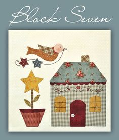 a card with a house and bird on it's side, says black seven