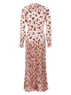 Long silk dress with all-over 'Rose' print, side zip closure, long cuffed sleeves, pleated skirt. Composition: 100% silk | Alessandra Rich Women's rose Long Dress | SS24 Silk Pleated Dress, Long Silk Dress, Velvet Dress Long, Silk Dress Long, Alessandra Rich, Rich Women, Women Rising, Silk Midi Dress, Flowy Dress