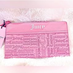 Juicy Couture Travel Bag Pink Pink Juicy Couture Zipper Pouch Juicy Couture Shopping Bag, Pink Juicy Couture Bag, Juicy Couture Daydreamer Bag, Vintage Juicy Couture Bags, Juicy Couture Daydreamer Bag Pink, Juicy Couture Handbags, Gold Wallet, Black Wristlet, Studded Bag