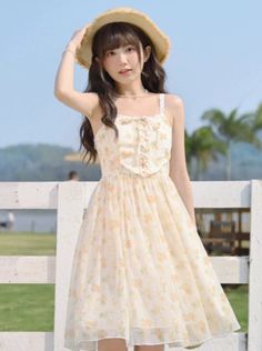 ❤ruffle top + summer flower dress❤︎ Summer Flower Dress, Summer Dress Patterns, Short Summer Dresses, Kawaii Dress, Sweet Floral, Flower Dress, Fairy Dress, Top Summer, Short Long