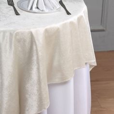 54'' x 54 Velvet Square Tablecloth Ivory Wedding Linens Tablecloths, Ivory Crinkle Tablecloth, Velvet Linen Wedding, Velvet Tablecloth Wedding, Square Overlay, Round Table Sizes, Party Table Settings, Table Overlays, Tablecloth Sizes