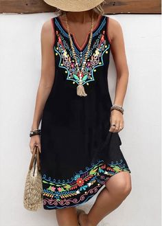 Color:Black;Size:S;Size:M;Size:L;Size:XL;Size:XXL;Package Contents:1 X Dress;Occasion:Other;Style:Casual; Swimming Attire, Geometric Clothing, Airy Dress, Casual Tanks, Mini Dress Fashion, Vestido Casual, Floral Dress Summer, Floral Sleeveless, Types Of Dresses