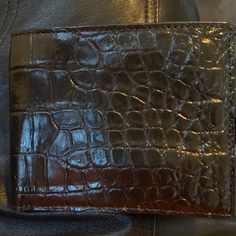 This Is A Statement Price On Its Own. Luxury At Its Finest. 8 Card Slots And Two Compartments. Goes Well And Is Free With Matching Handbag In Another Listing. It Does Not Have A Zipper Insidechange Must Go In Purse. Men’s Wallet But I Have 2 In Different Colors To Match My Bags Perfectly. This Is A Custom Made Wallet. Leather Wallet With Crocodile Pattern, Designer Crocodile Pattern Wallet, Designer Crocodile Pattern Rectangular Wallet, Leather Bifold Wallet With Crocodile Pattern, Black Leather Wallet With Crocodile Pattern, Formal Brown Wallet With Crocodile Pattern, Daily Use Leather Wallet With Crocodile Pattern, Leather Wallet With Crocodile Pattern For Daily Use, Black Leather Wallets With Crocodile Pattern