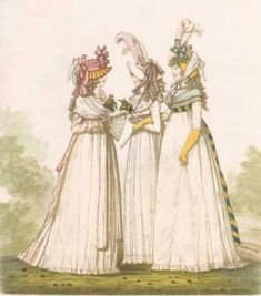 Empire Fashion, Walking Dress, Morning Dress, Grey Gloves, Regency Period