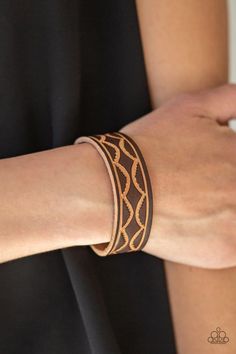 Zion Horizon Brown Leather Urban Bracelet - Paparazzi Accessories Bracelets Trendy, Brown Leather Bracelet, Brown Bracelet, Snap Bracelets, Paparazzi Accessories, Paparazzi Jewelry, Affordable Fashion, Polynesian Tattoo, Fashion Bracelets