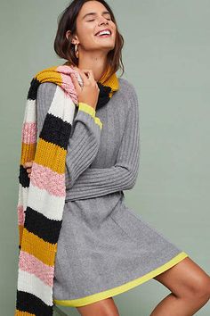 Glad this sweater dress has long sleeves for fall. Pair it with a nice biker jacket and you are set to go. It is also great for casual outings and dates! In love with this dress! #sweaterdress #falldress #falloutfit #wooldress #winterdress #ad #anthropologie Northern Kente, Country Style Fashion, Quiet Luxury Outfits, Cozy Sweater Dress, Outfit Holiday