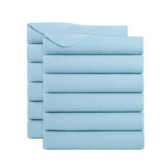 six light blue sheets stacked on top of each other