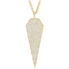 Sofer Jewelry - Pave Diamond Stiletto Pendant in 14K Yellow Gold Luxury White Diamond Cut Necklace, Exquisite White Diamond Necklace With Single Cut Diamonds, White Rose Cut Diamond Jewelry For Evening, White Single Cut Diamond Jewelry For Evening, Wedding Diamond-shaped Necklace With Single Cut Diamonds, Luxury White Diamond-shaped Jewelry, Luxury 14k Gold Diamond Necklace For Wedding, Luxury Diamond Necklace With Pave Setting For Wedding, Modern White Diamond Necklace For Formal Occasions