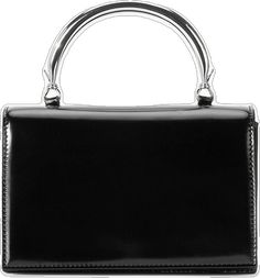 Party Shoulder Bag With Palladium Hardware And Top Handle, Party Shoulder Bag Satchel With Palladium Hardware, Modern Evening Bag With Handle Drop For Parties, Modern Formal Evening Bag With Round Handle, Modern Evening Bag With Round Handle For Formal Events, Evening Satchel With Palladium Hardware, Evening Black Satchel With Silver-tone Hardware, Silver Evening Bag With Top Carry Handle, Leather Evening Bag With Silver-tone Hardware For Party